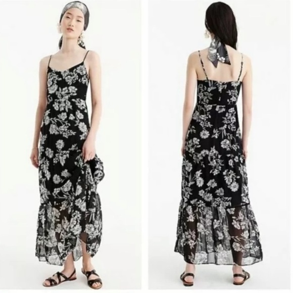 NWT J. Crew Mercantile Petite Daisy Floral
Maxi Dress Black J4264 - Picture 1 of 16
